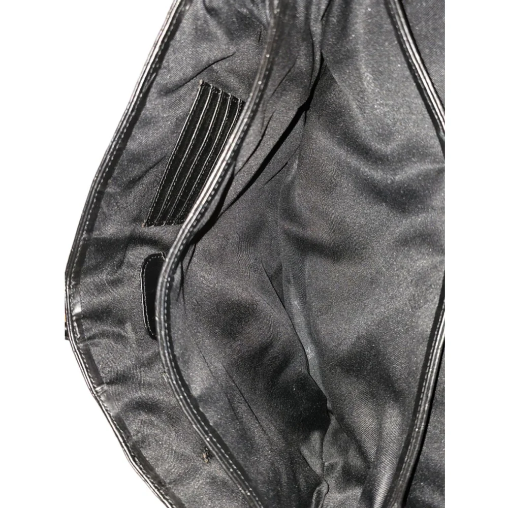 Vintage Kenneth Cole Reaction Black Faux Leather Crocodile Pattern Briefcase Bag - Picture 5 of 16